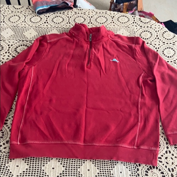 Tommy Bahama mens XL 3/4 zip pullover red
